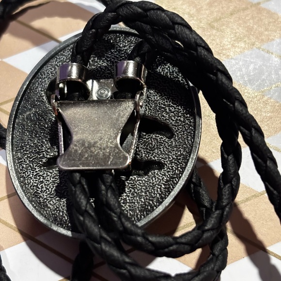 Dragon Design vintage style Bolo Tie with Turquoise Accent - Picture 11 of 12